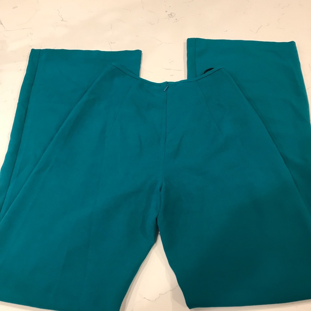Black Halo Wide Leg Pants Turquoise Blue Sz 2 - Picture 5 of 8